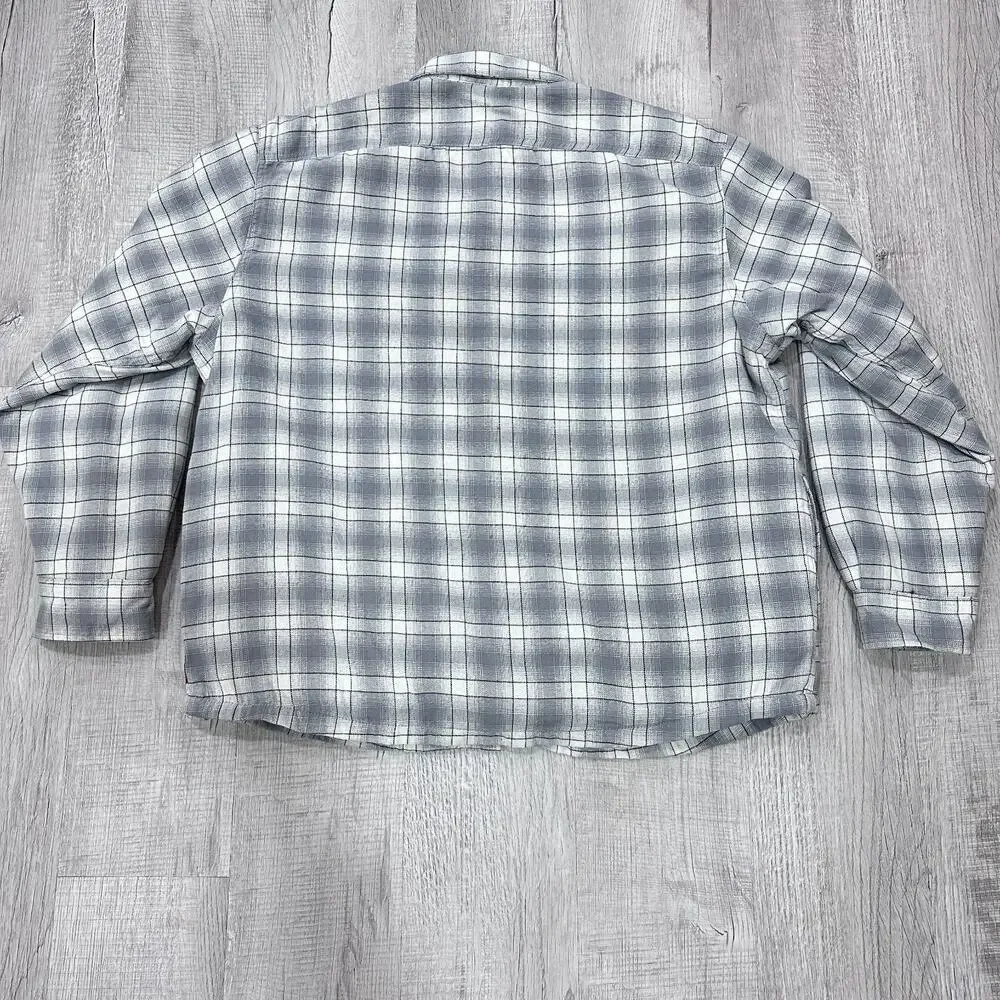 Wrangler Sherpa Lined Flannel Shirt Jacket Men's XL Gray Plaid Workwear Shacket - Picture 9 of 9